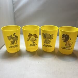 Vintage Little Golden Books Plastic Tumblers Western Publish 1982 Rare